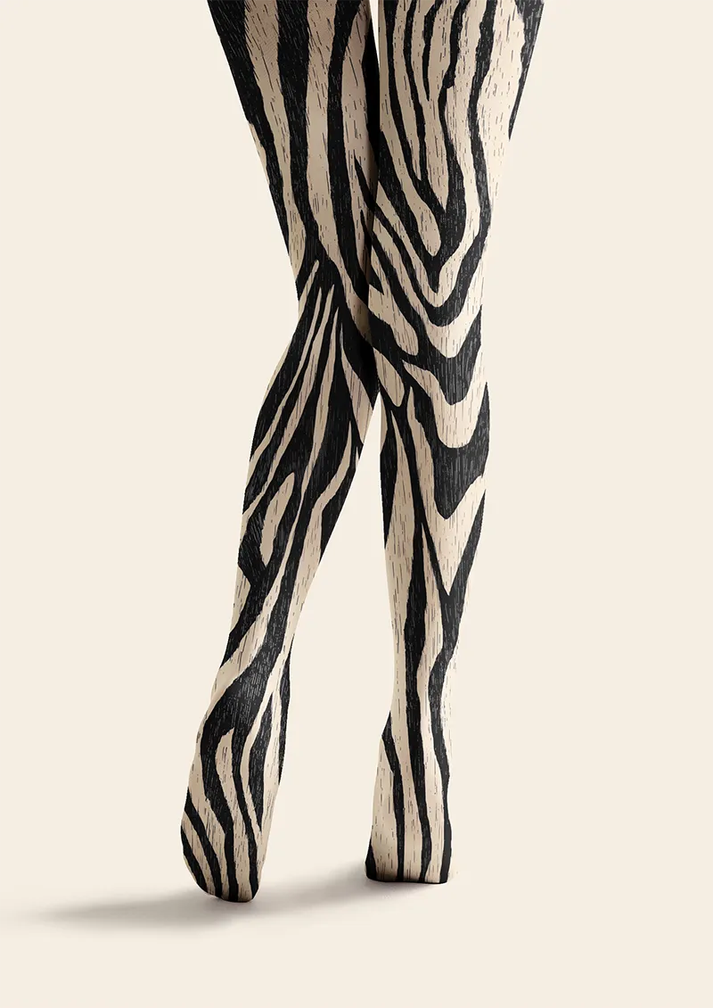 Viken Plan Fun art Print Tights Personality Pantyhose/Tights [Zebra Line] - Image 3